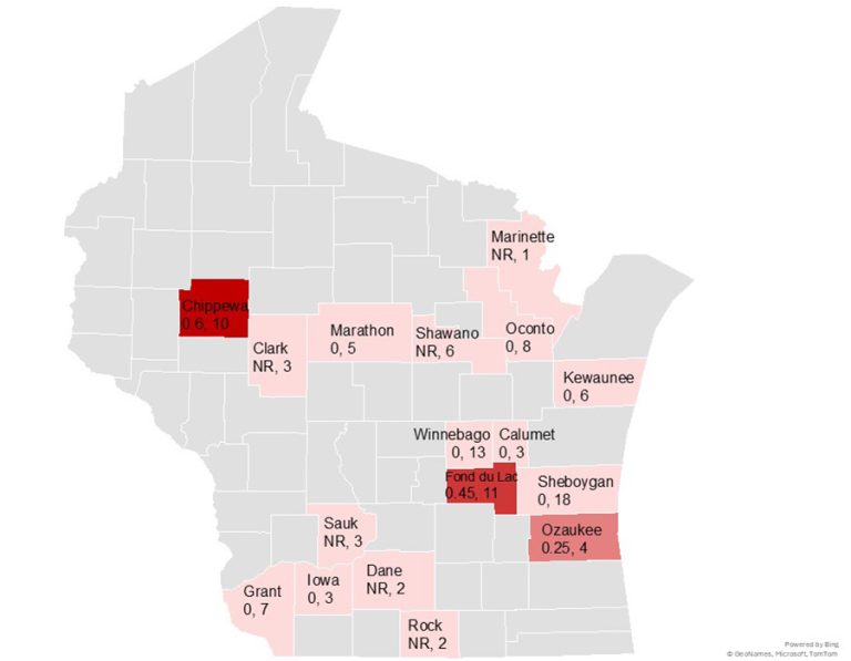 Map Slug Range SlugNet: 2025 Wisconsin Slug Monitoring Project – Crops and Soils